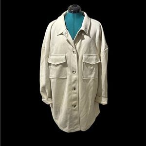 Cream suede like shacket size 3X glitzy girlz